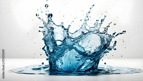 Blue-water-splash-isolated-on-white-background-Water-splash-
