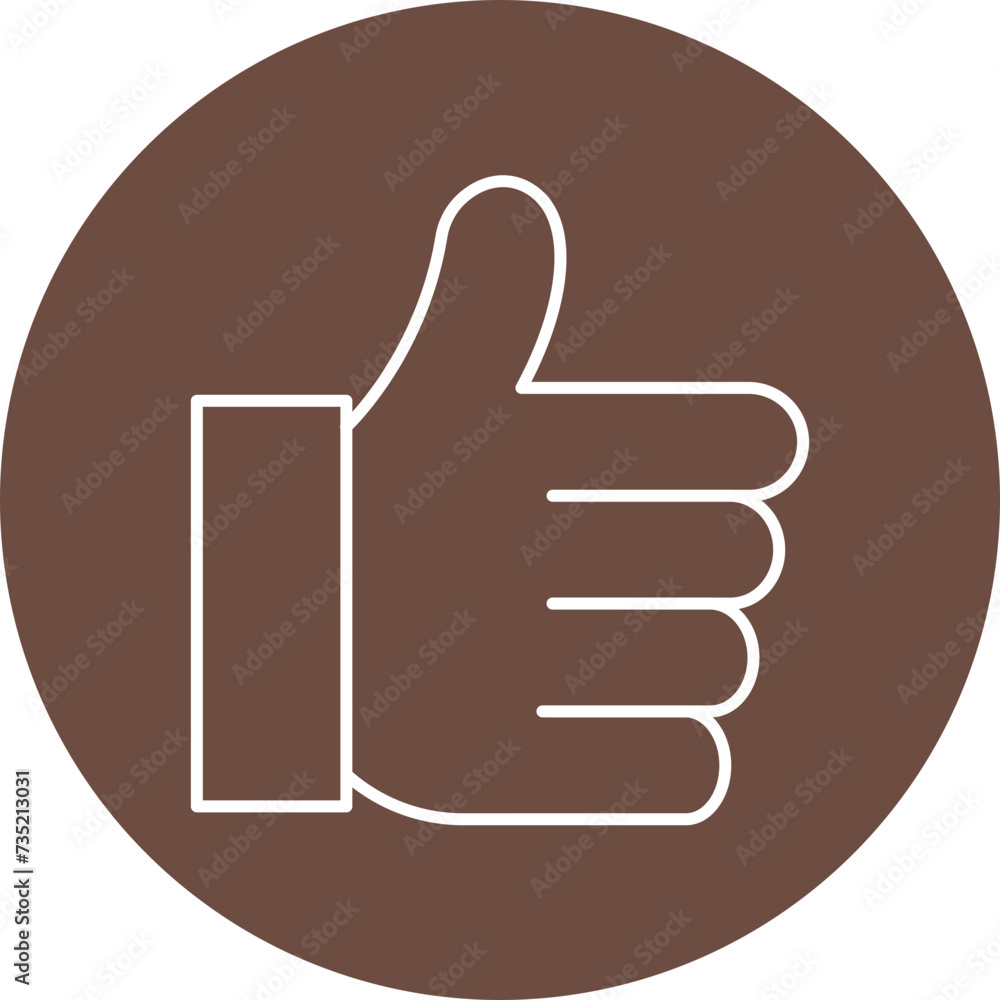 Thumbs Up Line Circle Icon Thumbs Up Line Circle Icon