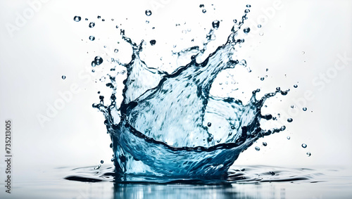 Blue-water-splash-isolated-on-white-background-Water-splash-