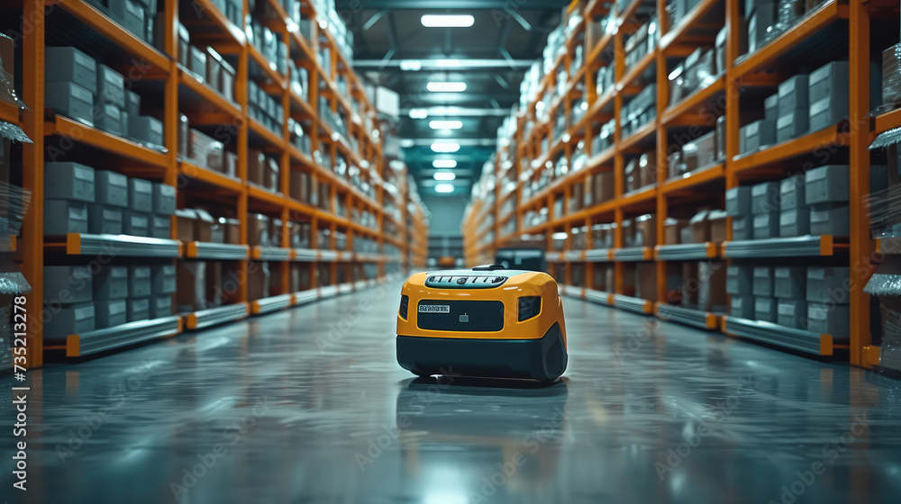 Robots are grabbing packages off the shelves at warehouse. Generative AI. Robots are grabbing packages off the shelves at warehouse. Generative AI.