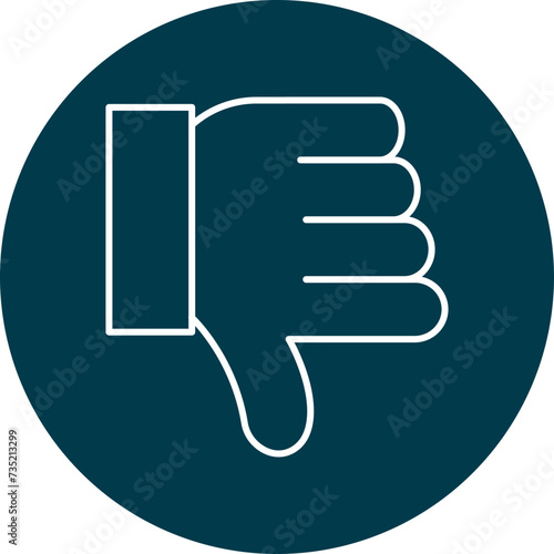 Thumbs Down Line Circle Icon