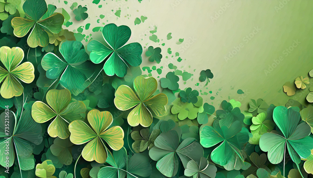 Saint Patricks day background, 4 leaf clover background, Four leaf clover, St Paddys Day background - obrazy, fototapety, plakaty 