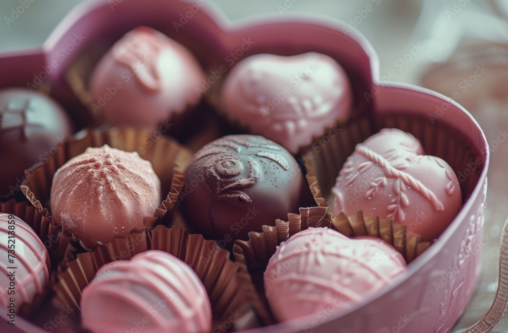 valentine's day sweets in the pink heart box valentine's day sweets in the pink heart box