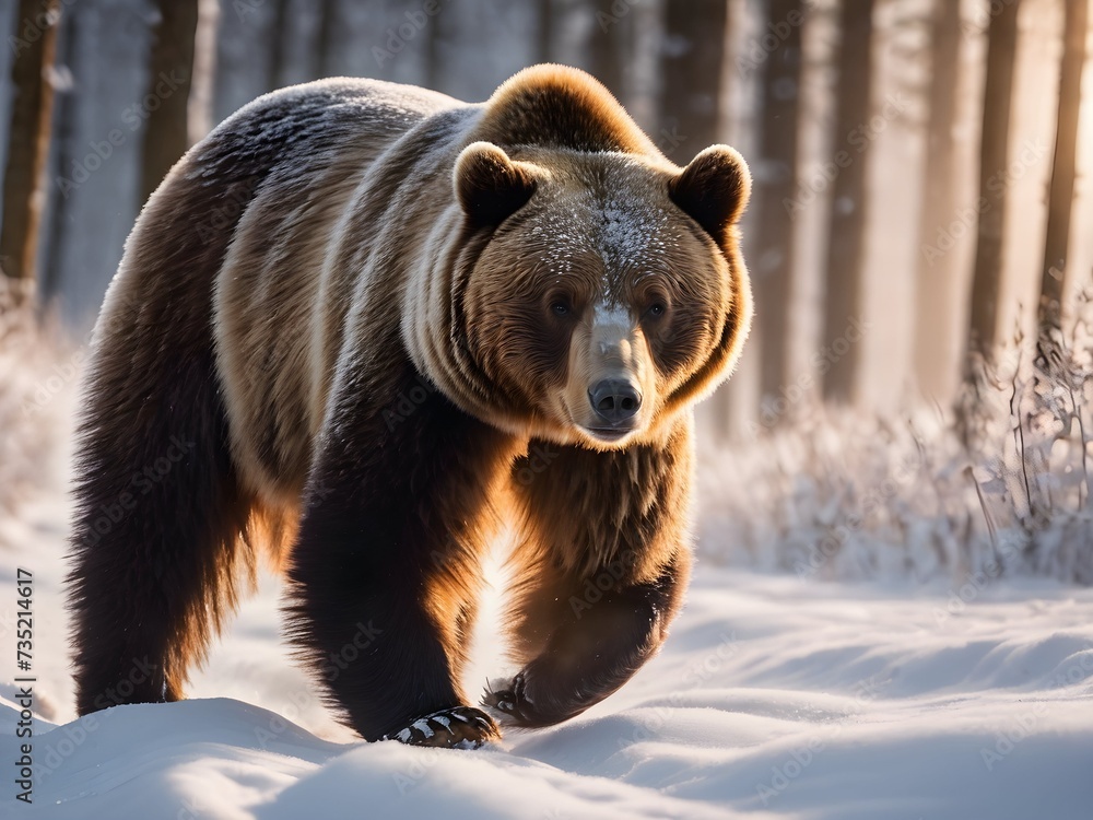 This image captures the untouched beauty and tranquility of the wild where bears roam in their natural habitat. It showcases the majestic creatures in all their glory This image captures the untouched beauty and tranquility of the wild where bears roam in their natural habitat. It showcases the majestic creatures in all their glory
