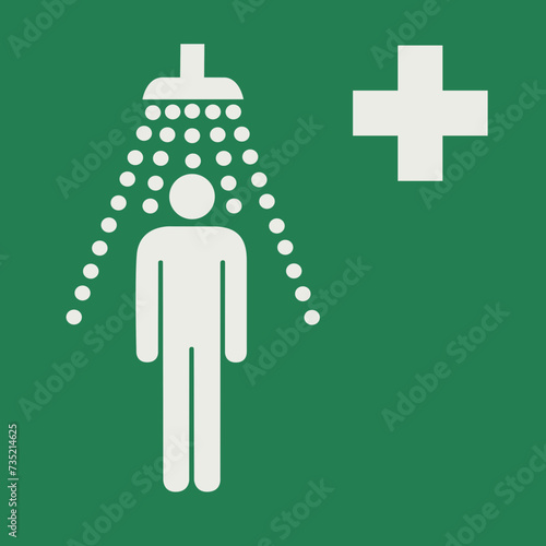 SAFETY CONDITION SIGN PICTOGRAM, Safety shower ISO 7010 – E012, SVG