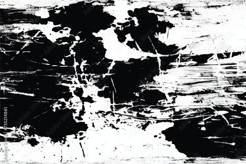 Black and white Grunge texture. Black Grunge background. Brush strokes. Abstract illustration texture. Distressed Effect. Distressed effect. Grunge Background. Vector textured effect. Grunge. EPS 10.