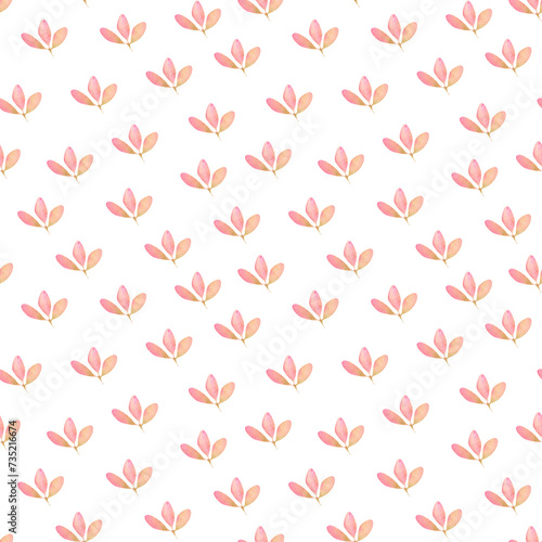Seamless floral pattern. Watercolor abstract background with pink flowers for textile, wallpapers, wrapping paper