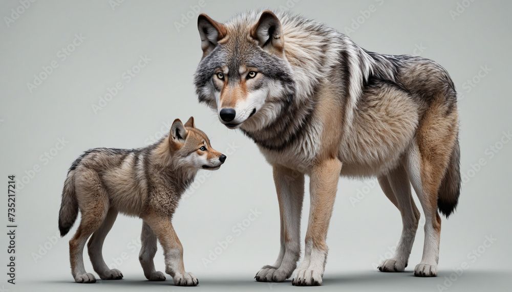 Obraz premium Parent and offspring, a wild duo