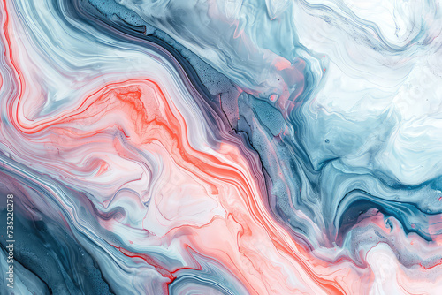 Pink, orange, white and green marble abstract background texture. Indigo rainbow marbling with natural luxury style swirls of marble