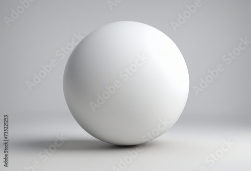 Minimalist white sphere on neutral backdrop
