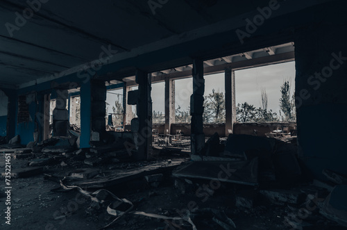 inside a destroyed school in Ukraine © Sofiia