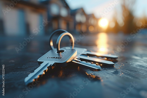 Unlock financial goals with mortgage, invest wisely in real estate. Keys symbolize property ownership, a 3D rendering of potential investment opportunities.