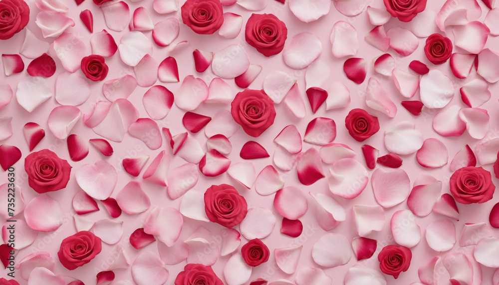 Valentine's Day Pink Rose Petals Falling on Transparent Background Valentine's Day Pink Rose Petals Falling on Transparent Background