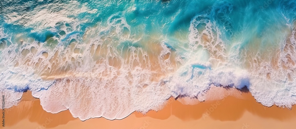 Waves on the beach as a background. aerial view Waves on the beach as a background. aerial view