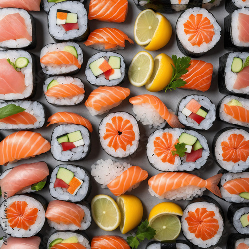 Fresh and Delicious Sushi on Transparent Background