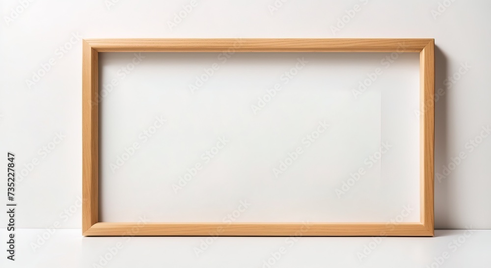 Modern oak solid wood picture frame isolated on white background Modern oak solid wood picture frame isolated on white background