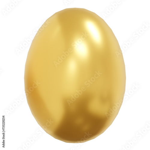 A gold easter eggs with pattern collection on white background. 3D png illustration. For web, banners, greeting cards, posters, wrapping