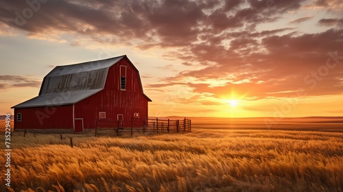 dawn barn sunrise