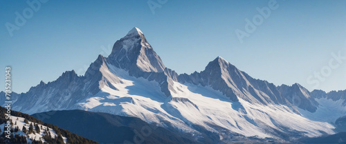 Scenic view with stunning mountain peaks, isolated