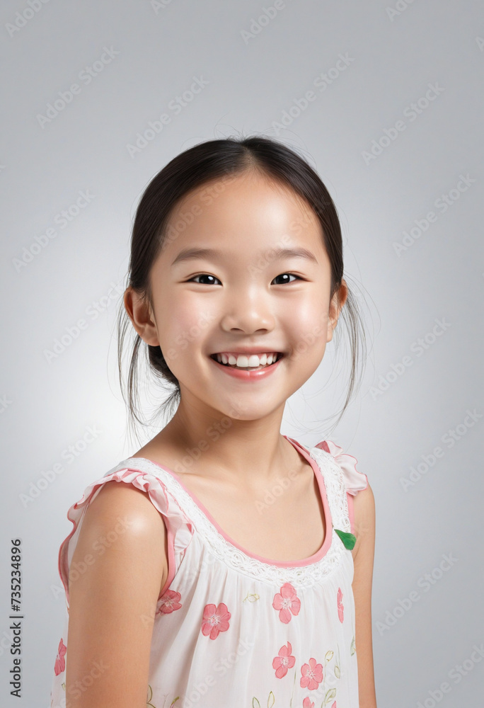 Cheerful Asian child girl isolated on white background Cheerful Asian child girl isolated on white background