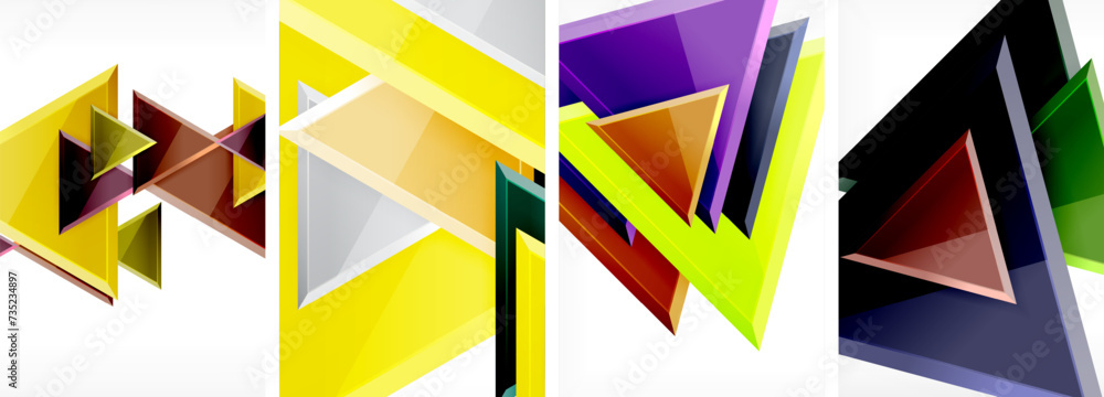 Triangle composition poster background set for wallpaper, business card, cover, poster, banner, brochure, header, website Triangle composition poster background set for wallpaper, business card, cover, poster, banner, brochure, header, website