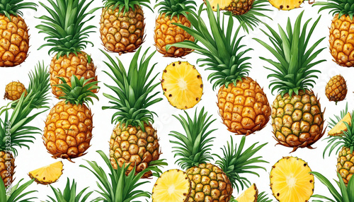 Tasty pineapple slices  ready to eat