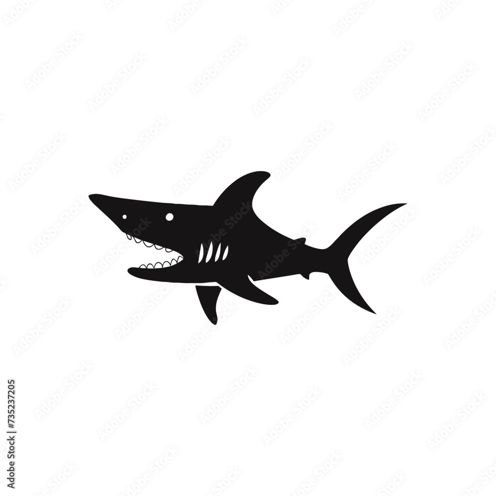 Obraz premium shark vector silhouette