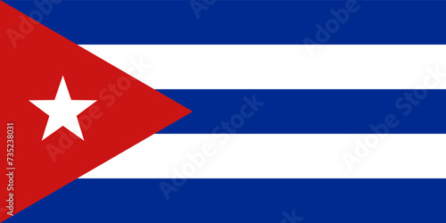 Cuba flag in official colors and proportion correctly vector