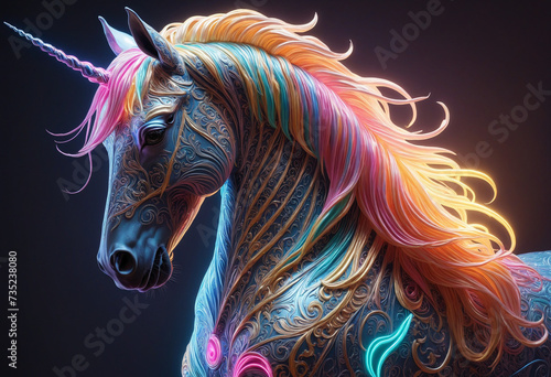 Fantasy Neon Unicorn