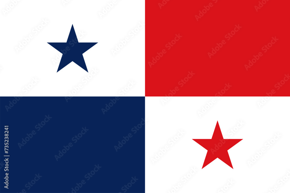 Panama flag in official colors and proportion correctly vector