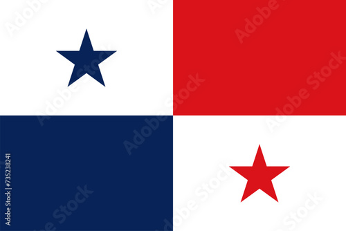 Panama flag in official colors and proportion correctly vector