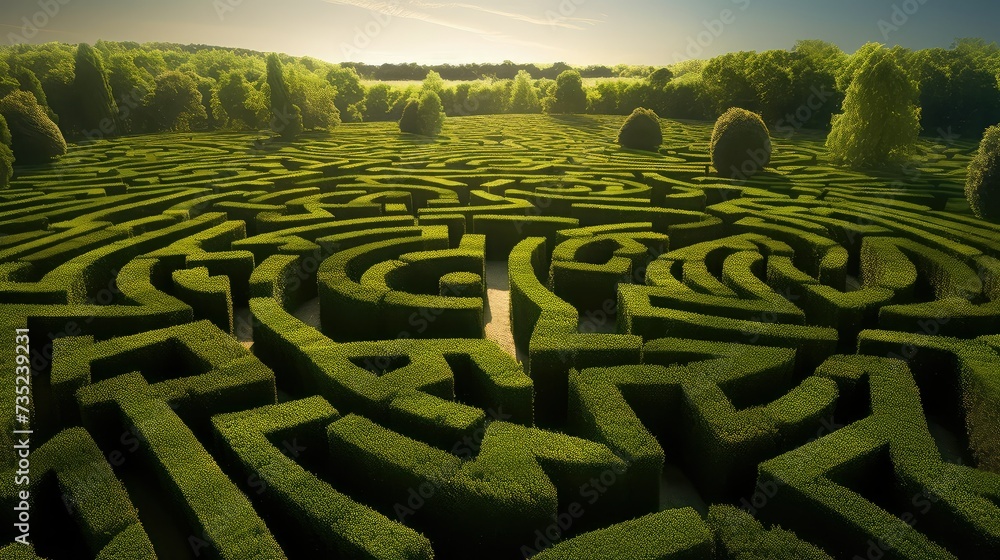 Naklejka premium puzzle farm maze