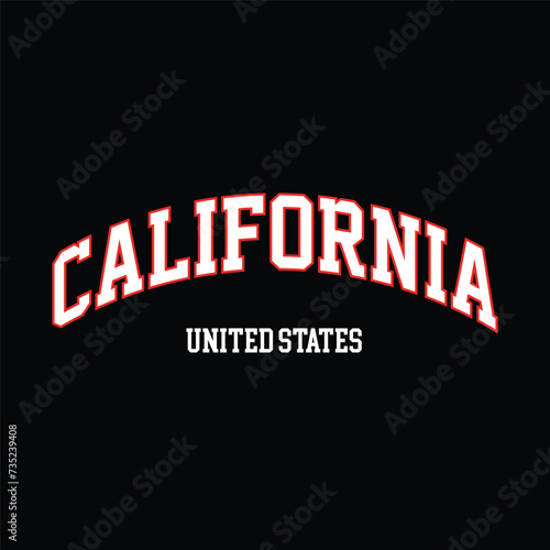 Vintage typography college varsity california united states of america slogan print for graphic tee t shirt or sweatshirt - Vector