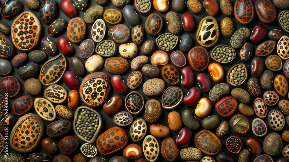Obraz premium Artistic Pattern of Colorful Seeds