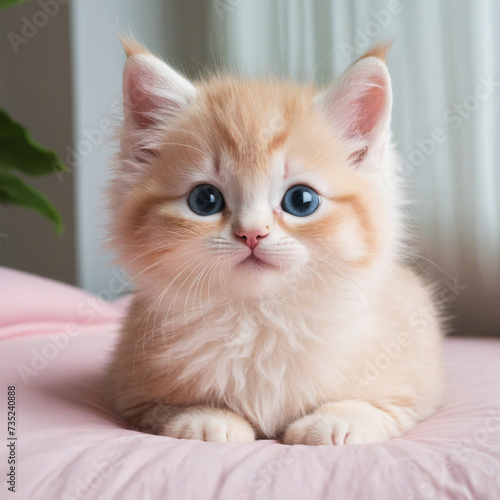 Charming and Playful Pink Kitten