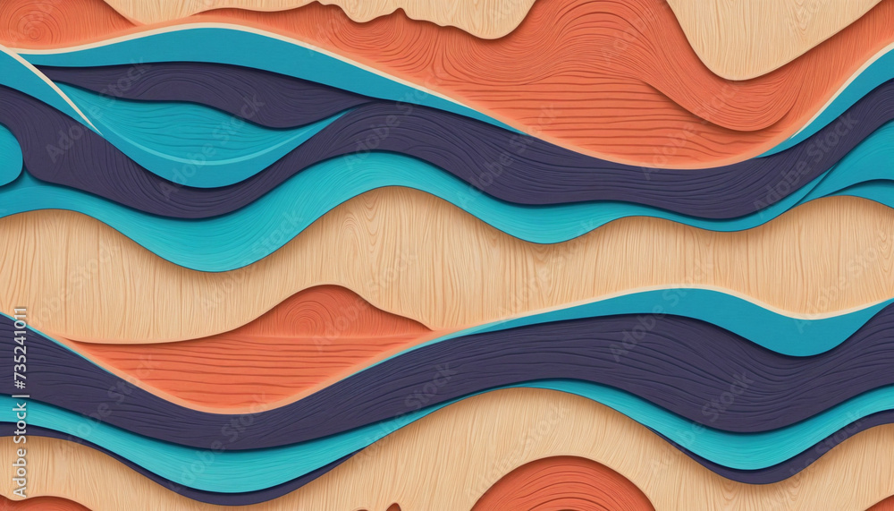 Retro Wave Abstract Pattern Background with Soft Curvy Waves and Neon Colors Retro Wave Abstract Pattern Background with Soft Curvy Waves and Neon Colors