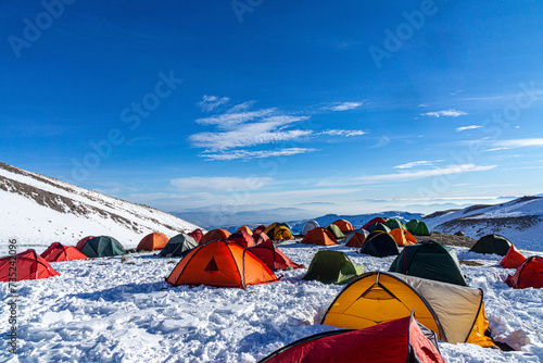 Scenic views from Erciyes mountain which is a resort area for winter sports, climbing, alpinism and winter camping in  Kayseri photo