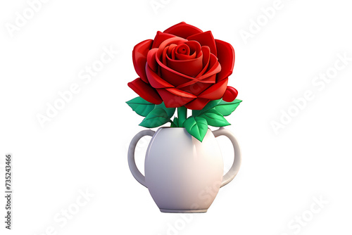 A Valentine s Day Mug with Roses and Leaf
