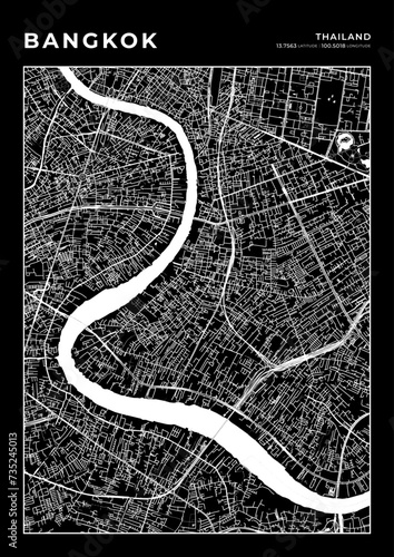 Bangkok City Map, Cartography Map, Street Layout Map
