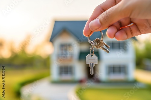 Real state, delivery of keys to new property.