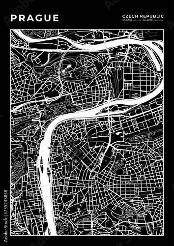 Prague City Map, Cartography Map, Street Layout Map