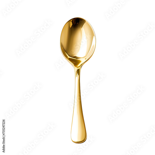 Golden spoon on transparent background