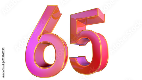 Creative 3d number 65 photo