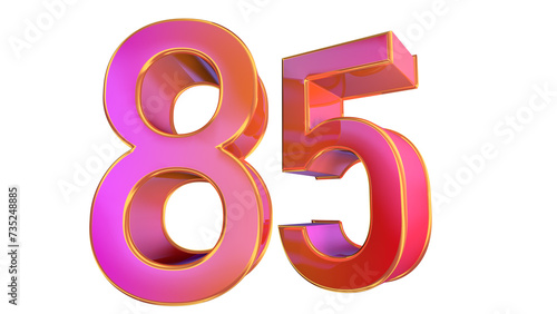 Creative 3d number 85