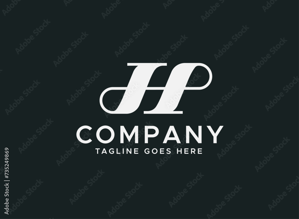 Obraz premium Introducing our sleek H or HP Letter Minimal Logo Design Template, this logo used for hp letters minimals symbol, h logos, pp or pd for company business brand identity, text, font etc