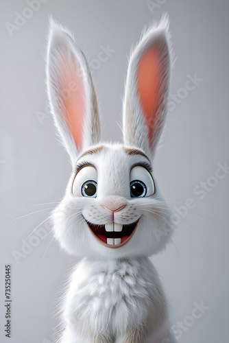 Cute Easter Bunny isolated on white background