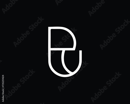 Creative Minimalist Letter RU Logo Design, RU Monogram 