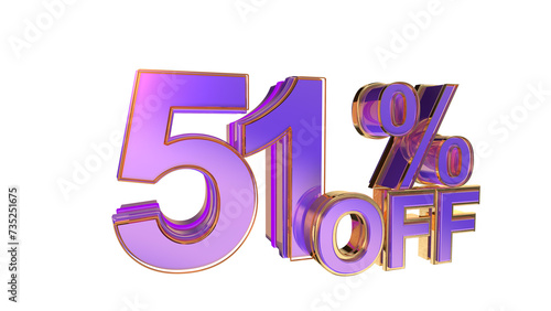 Purple 3d number 51%
