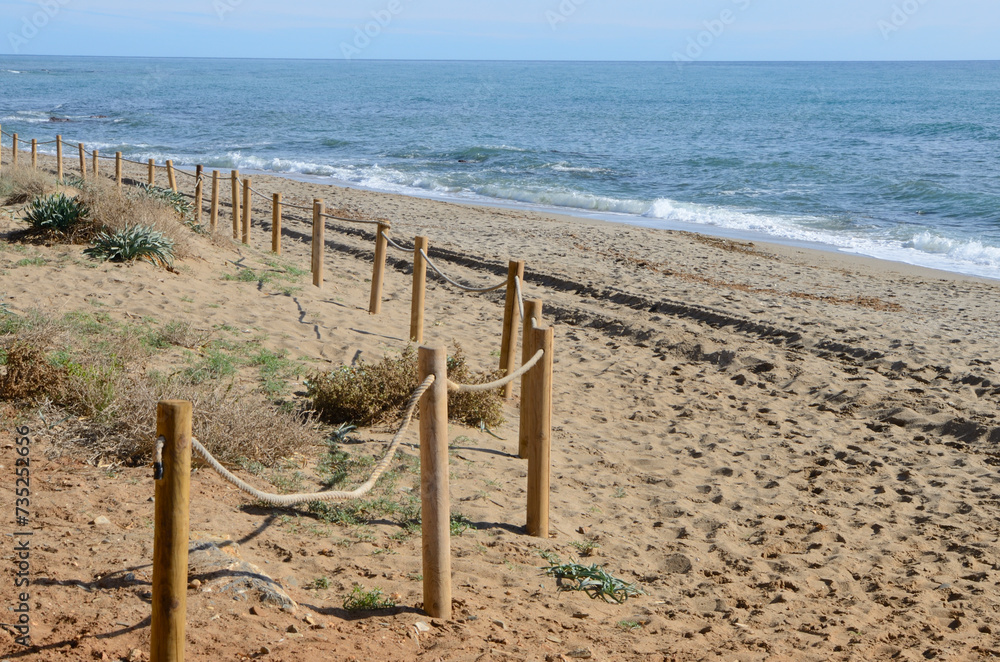 Lonely beach in Marbella, Spain Lonely beach in Marbella, Spain