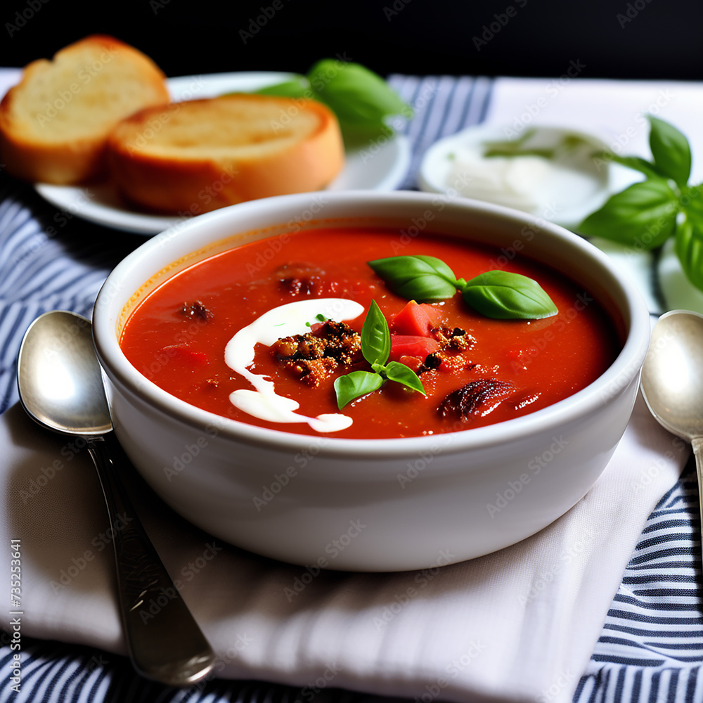 tomato soup with bread
